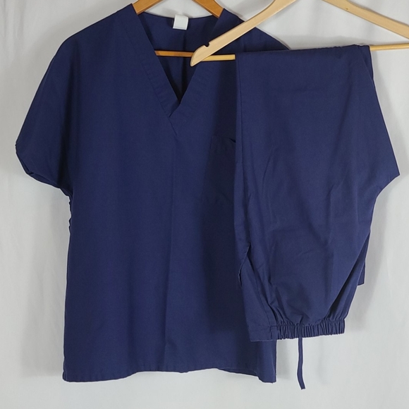 Barco Lightweight Small Navy Blue Scrub Set - Picture 1 of 12